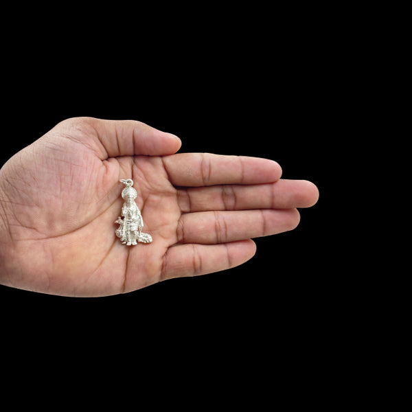 నెమలితో మురుగన్ సిల్వర్ లాకెట్టు