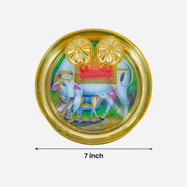 Brass Customizable Plate with Kumkum Holder