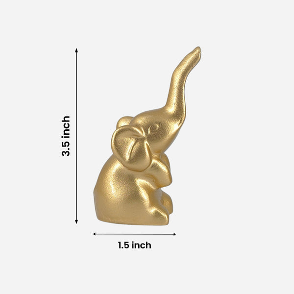 Gold Fibre Elephant Set