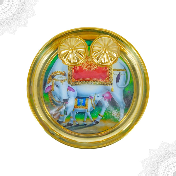 Brass Customizable Plate with Kumkum Holder
