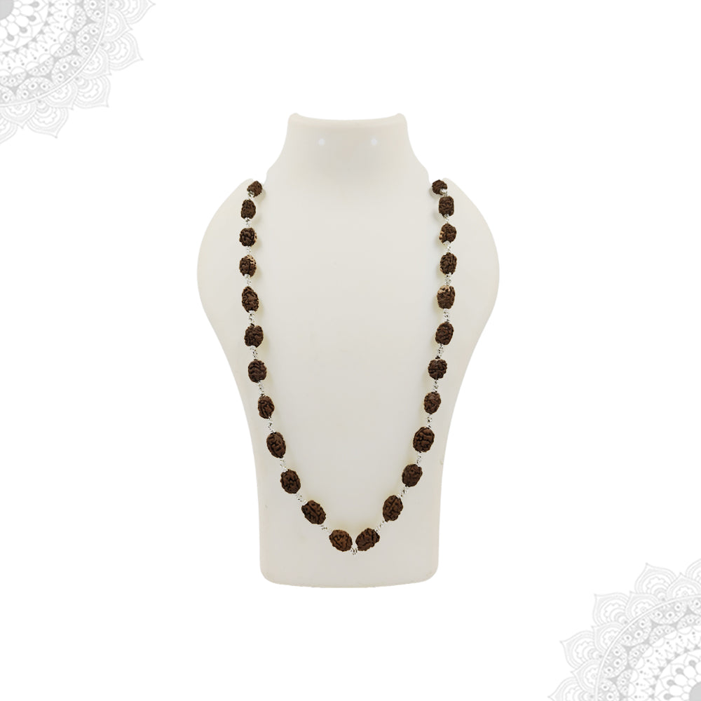 4 Face Rudraksha Silver Maala