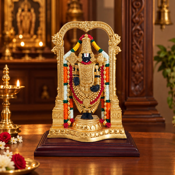 Perumal Combo – Venkateswara Fiber Statue with Tulsi Japamala & Perumal Patham