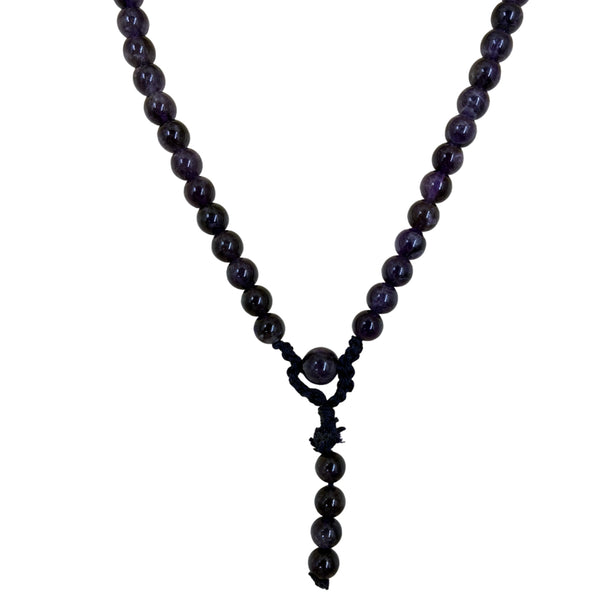 Amethyst Crystal Mala - Prayer Beads for Meditation, Yoga & Chakra Healing