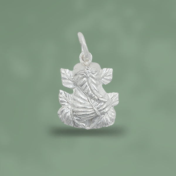 Leaf Ganesh Pendant Silver