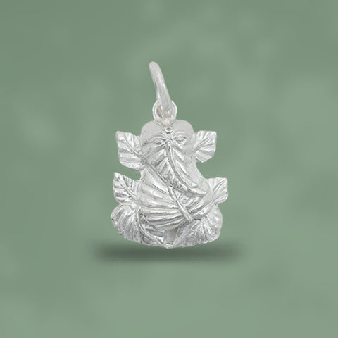 Leaf Ganesh Pendant Silver