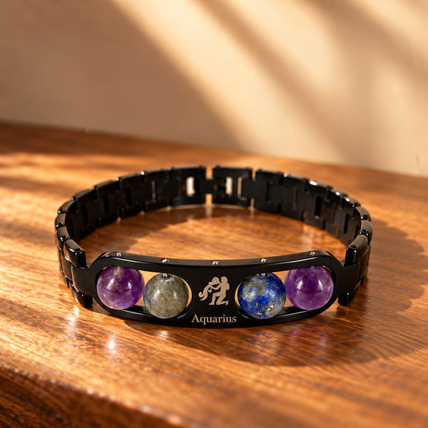 Metal Bracelet With Zodiac Stone
