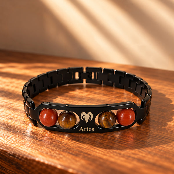 Metal Bracelet With Zodiac Stone