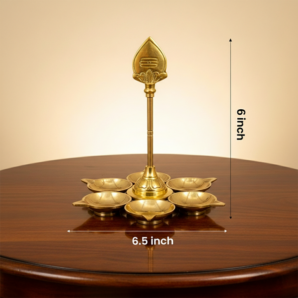 Brass Arumuga Vilakku with Vel