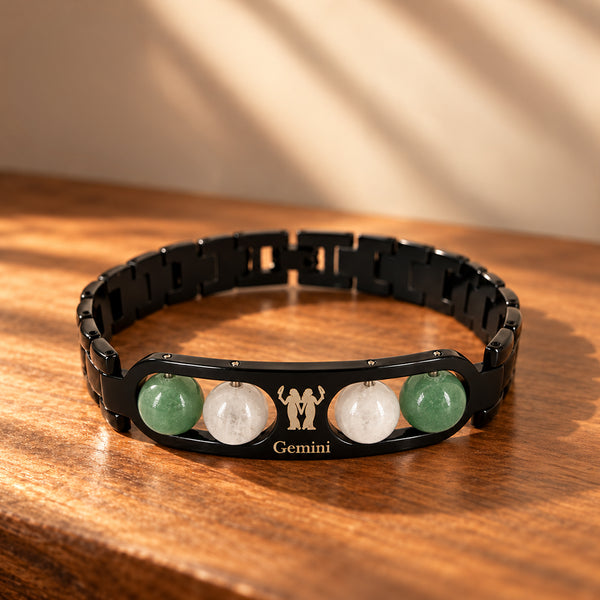 Metal Bracelet With Zodiac Stone