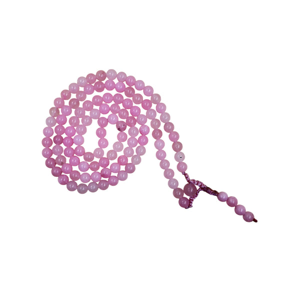 Rose Quartz Crystal Mala - Prayer Beads for Meditation, Love & Heart Chakra Healing