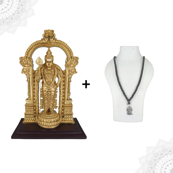 Thiruchendur Murugan with Karungali Mala (8mm)