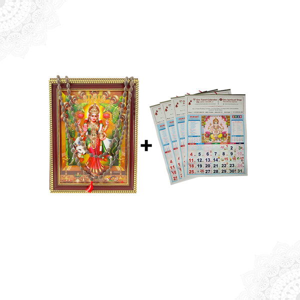 Vastu Grihalakshmi Frame with Lotus Bead Malai (54+1 beads) + 2026 Monthly Calendar(4)