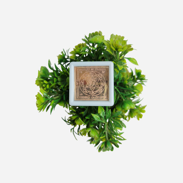 Square pocket sized sudarshana yantram with Protective box