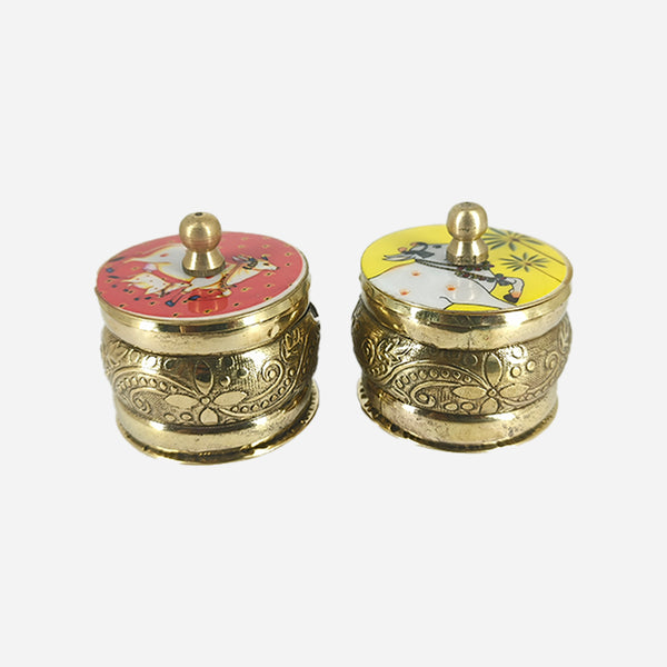 Brass Lakshmi Pooja Plate with Boxes