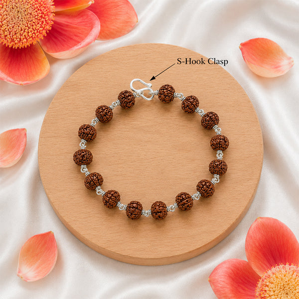 5 Face Rudraksha Silver Bracelet