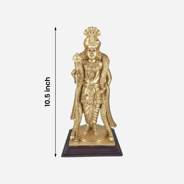 10.5-inch Palani Raja Alangaram Murugan statue with detailed ornaments and vibrant traditional decoration