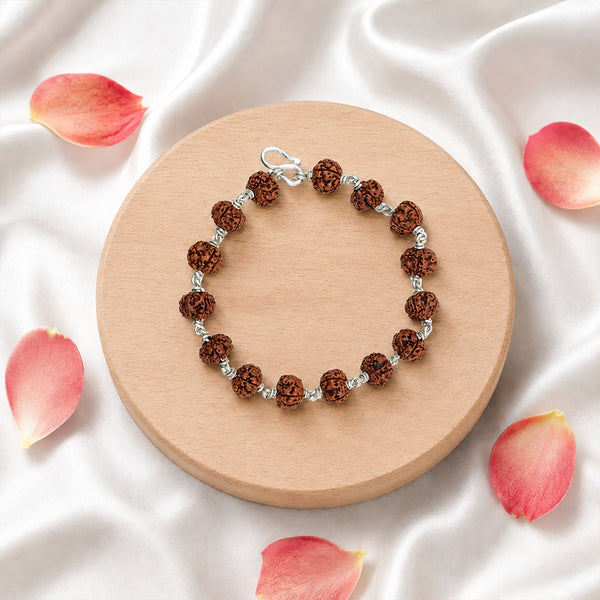5 Face Rudraksha Silver Bracelet