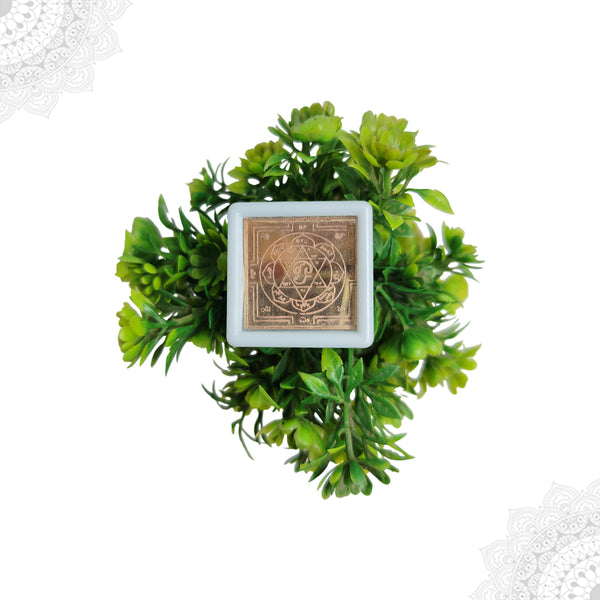 Square pocket sized sudarshana yantram with Protective box