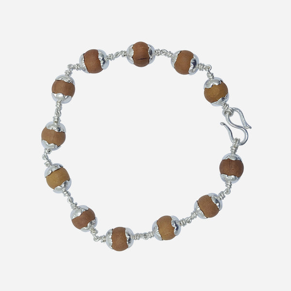 Australian Sandalwood Silver Capped Bracelet